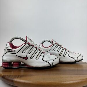 Womens Nike Shox NZ White Pink Athletic Running‎ Sneakers Shoes Size 7 / Kids 5